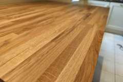 Two level solid wood breakfast bar