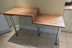 Two level solid wood breakfast bar
