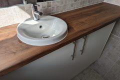 Replace worktop, basin and tap in an ensuite bathroom