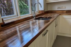Solid oak worktops sanded and oiled