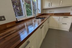 Solid oak worktops sanded and oiled