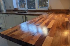 Solid oak worktops sanded and oiled